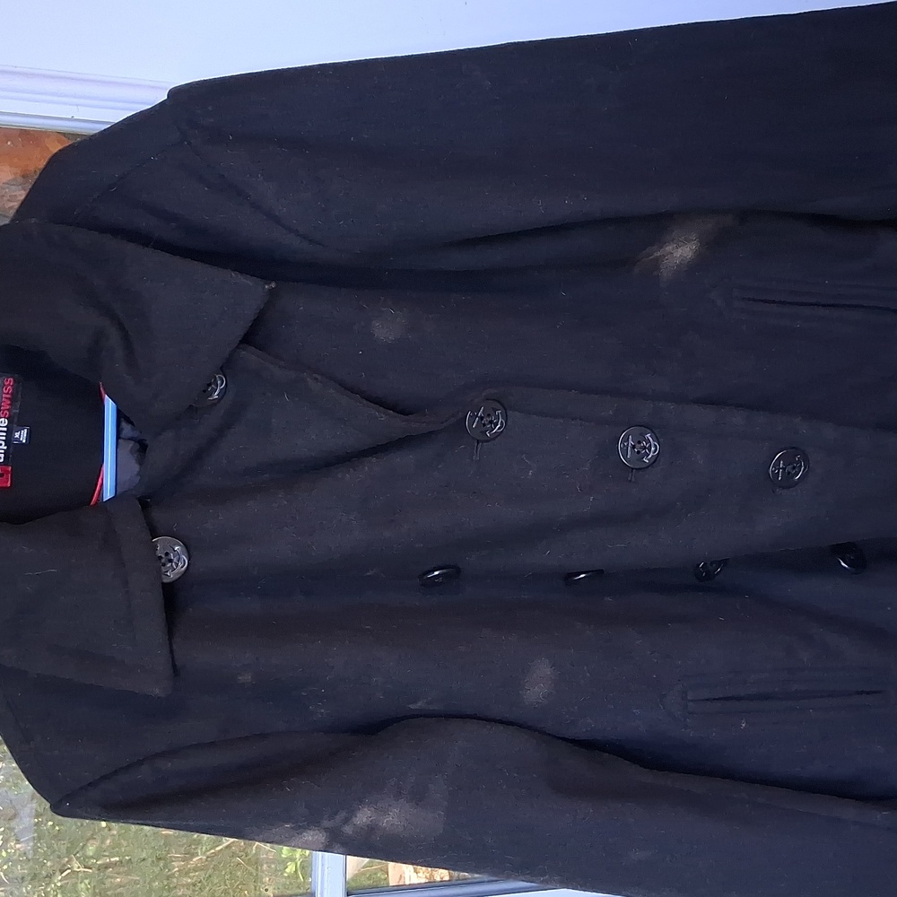 Alpine Swiss Men's Charcoal Pea Coat